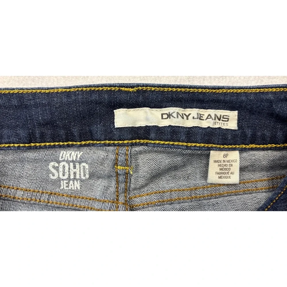 DKNY Soho Jeans Womens 6P Dark Wash Stretch Denim Blue Classic 5 Pocket‎